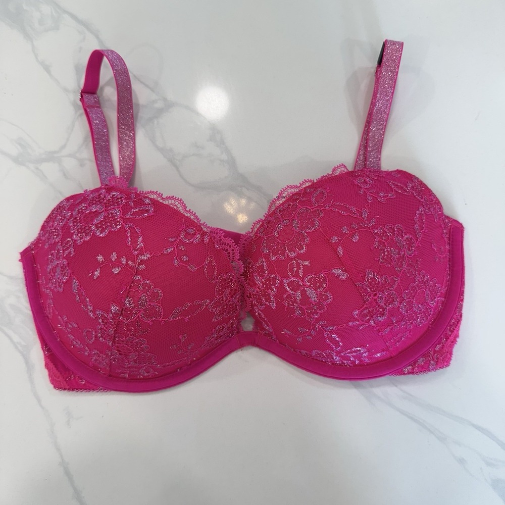 Victoria's Secret Bra 32DD Dream Angels‎ Padded Demi Pink NWT NEW